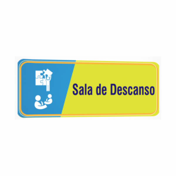 PLACAS DE SETORES SALA DE DESCANSO 30x12cm PS 1mm Adesivado Corte